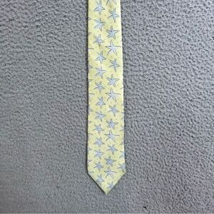 J. McLaughlin men’s  Lemon and Sky Starfish Tie silk